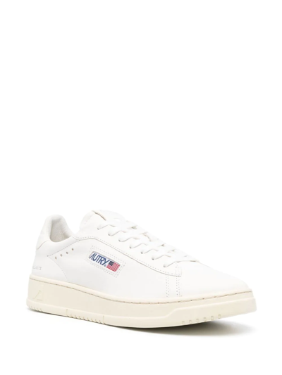 Shop Autry Logo-patch Lace-up Sneakers In Weiss