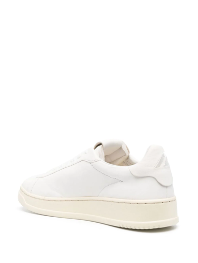 Shop Autry Logo-patch Lace-up Sneakers In Weiss