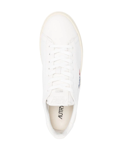 Shop Autry Logo-patch Lace-up Sneakers In Weiss