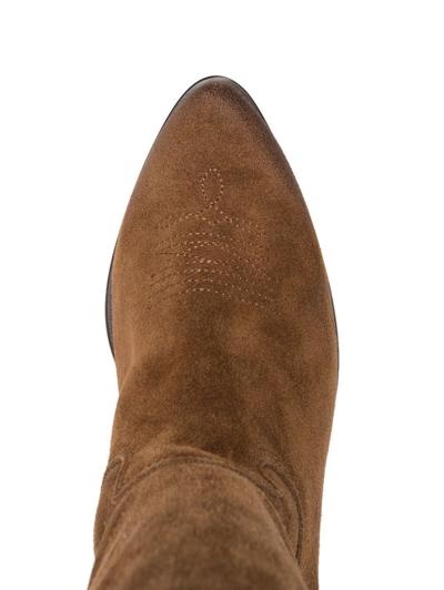 Ash Heaven Texan Boots In Brown Suede In Braun