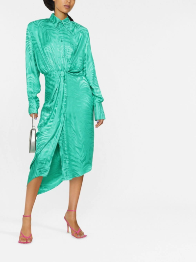 Giuseppe Di Morabito Green Zebra Jacquard Mini Dress In Grün