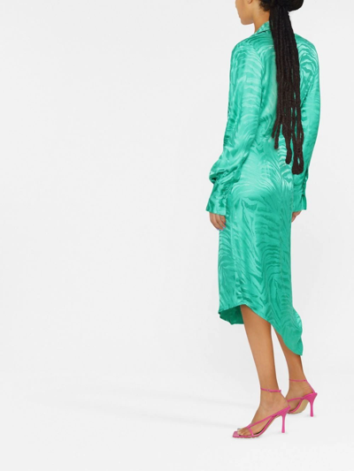 Giuseppe Di Morabito Green Zebra Jacquard Mini Dress In Grün