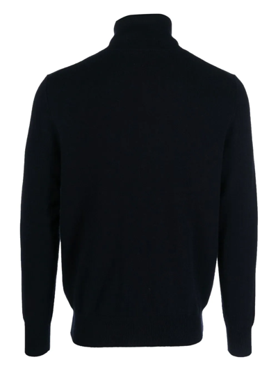 Shop Allude Roll Neck Cashmere Jumper In Blau