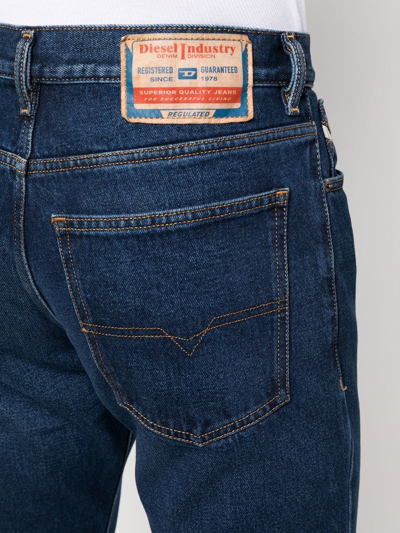 Shop Diesel Mid-rise Slim-fit Jeans In Blau
