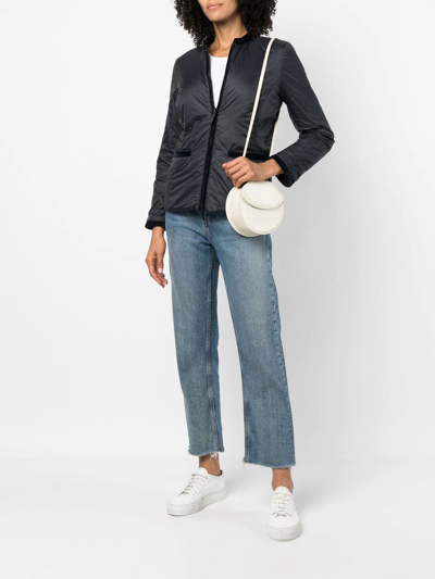 Emporio Armani Nylon Reversible Guru-collared Jacket In Blau