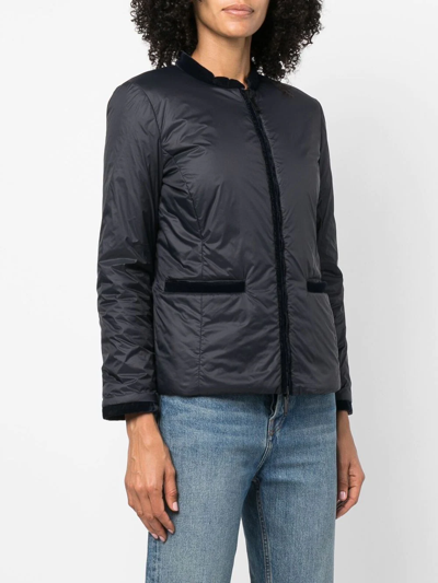 Emporio Armani Nylon Reversible Guru-collared Jacket In Blau