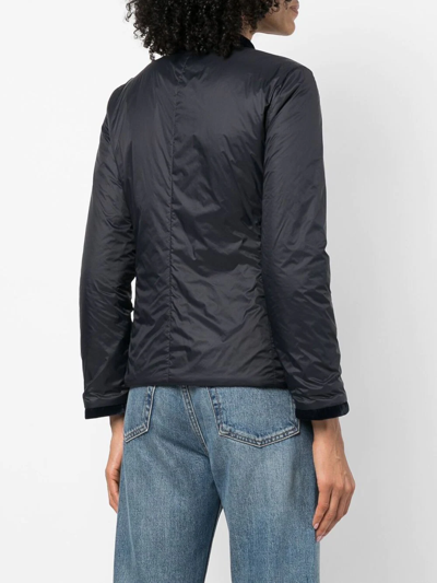 Emporio Armani Nylon Reversible Guru-collared Jacket In Blau