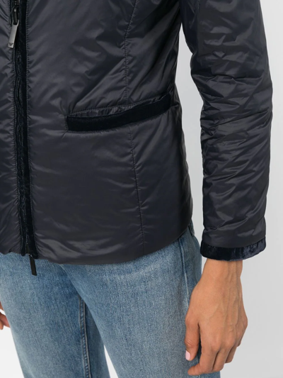 Emporio Armani Nylon Reversible Guru-collared Jacket In Blau