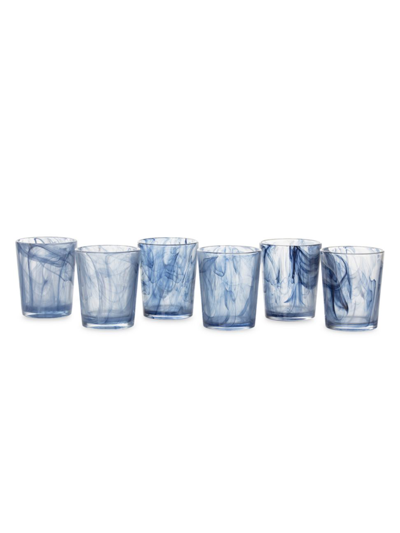 Shop Fortessa Swirl 6-piece Double Old-fashioned Glass Set In Ink