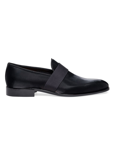 Shop Santoni Men's Isomer Satin Loafers In Black