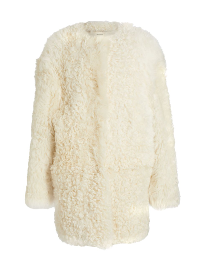 Shop Loulou Studio Women's Dyed Lamb Shearling Coat In Vanilla