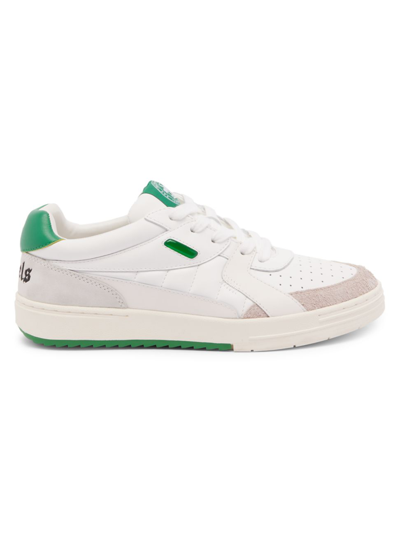 Shop Palm Angels Men's Palm University Sneakers In White Green