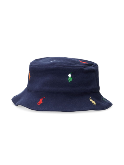 Shop Polo Ralph Lauren Baby's Interlock Cotton Hat In French Navy