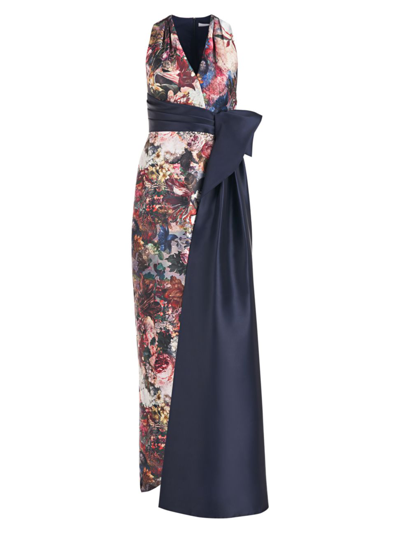 Shop Kay Unger Women's Rachel Floral Column Gown In Desert Rose Multi