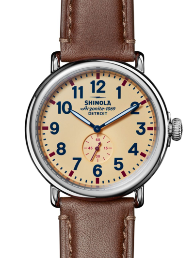 Shop Shinola Men's Runwell Sub-second 47mm Watch In Oat