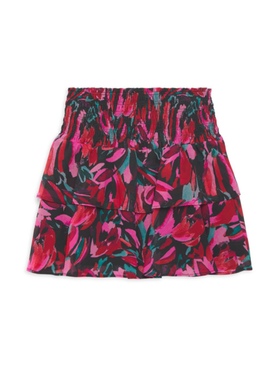 Shop Milly Minis Girl's Ginny Printed Skirt In Pink Multi