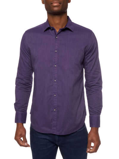 Shop Robert Graham Men's Serpens Woven Button-up Shirt In Purple