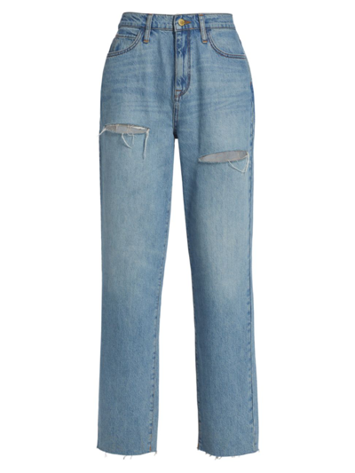 Shop Triarchy Women's Ms. Monroe High-rise Distressed Jeans In Medium Indigo