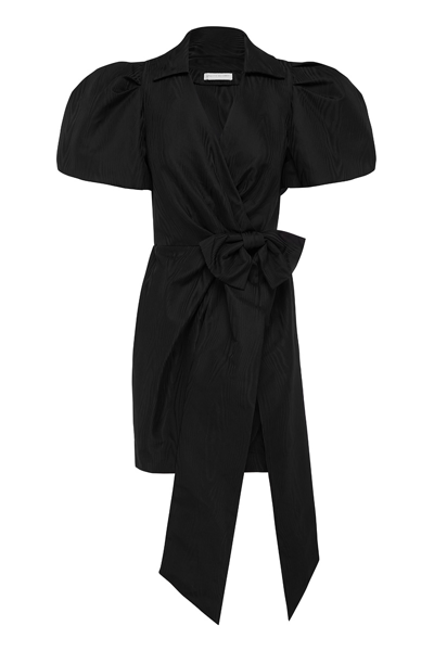 Shop Rebecca Vallance -  Malone Wrap Mini Dress  - Size 8 In Black