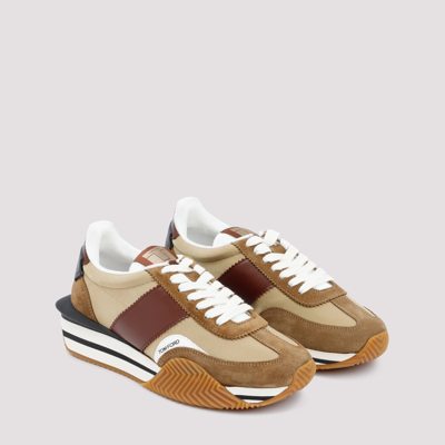 Tom Ford Brown Low-top Tech Suede Sneakers In Multicolor | ModeSens