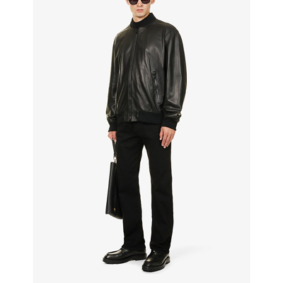 Emporio Armani Mid-rise Straight Leg Jeans In Denim Nero