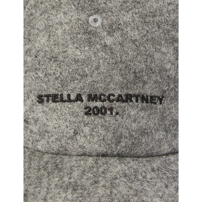 Shop Stella Mccartney 2001 Logo-embroidered Eco-felt Hat In Grey