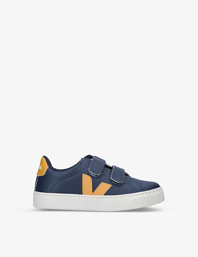 Veja Kids' Esplar Logo-embroidered Leather Low-top Trainers 6-7 Years In  Navy | ModeSens