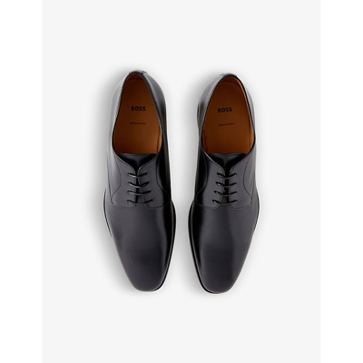 Shop Hugo Boss Business Lace-up Leather Derby Shoes In Black