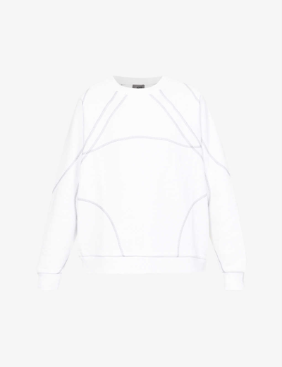 Shop Saul Nash Rituals Oversized Cotton-blend Sweatshirt In White