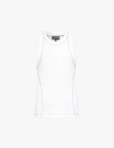 Shop Saul Nash Movement Fitted Stretch-cotton Top In White
