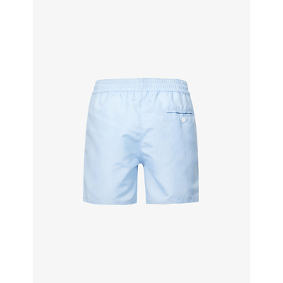 Shop Frescobol Carioca Copacabana Sombra Recycled-polyester Swim Shorts In Chambray Blue