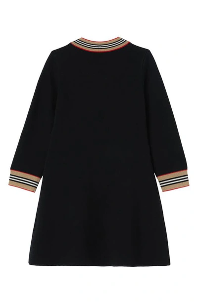 Shop Burberry Kids' Ginny Long Sleeve Wool Blend Sweater Dress In Black