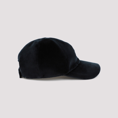 Shop Maison Michel Tiger Velvet Cap Hat In Blue