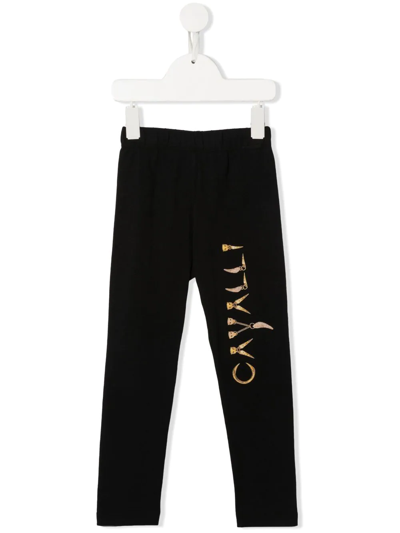 Roberto Cavalli Logo-print Track Trousers In Black