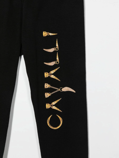 Roberto Cavalli Logo-print Track Trousers In Black