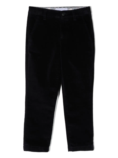 Shop Roberto Cavalli Junior Cotton Straight-leg Trousers In Blue