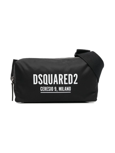Shop Dsquared2 Milano Logo-print Shoulder Bag In Black