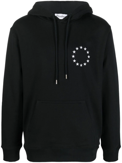 Etudes Studio Logo-print Long-sleeve Hoodie In Black