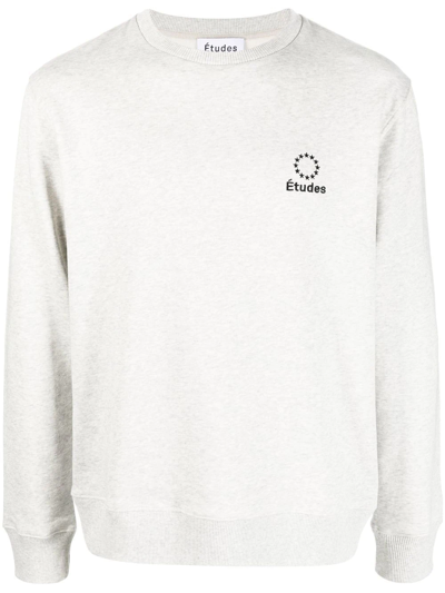 Shop Etudes Studio Embroidered-logo Sweatshirt In Grey