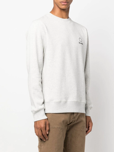 Shop Etudes Studio Embroidered-logo Sweatshirt In Grey