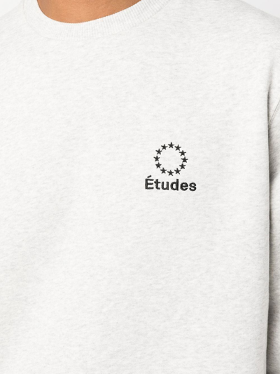 Shop Etudes Studio Embroidered-logo Sweatshirt In Grey