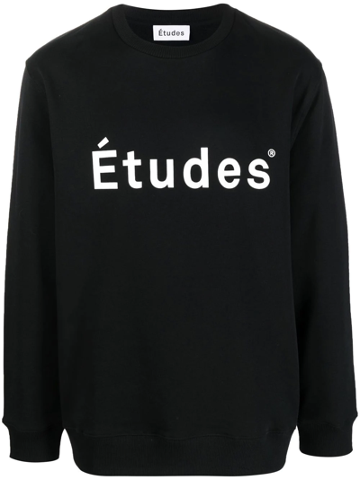 Shop Etudes Studio Logo-print Organic-cotton Sweatshirt In Black