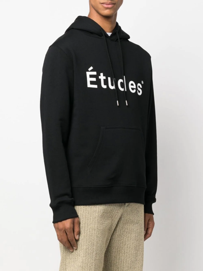 Shop Etudes Studio Klein Logo-print Cotton Hoodie In Black