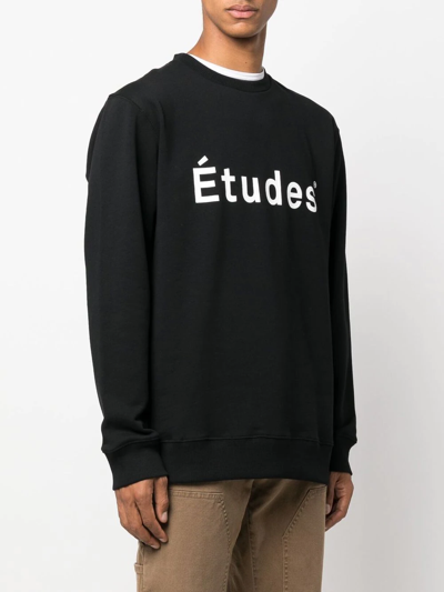 Shop Etudes Studio Logo-print Organic-cotton Sweatshirt In Black