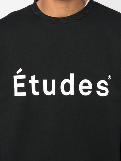 Shop Etudes Studio Logo-print Organic-cotton Sweatshirt In Black
