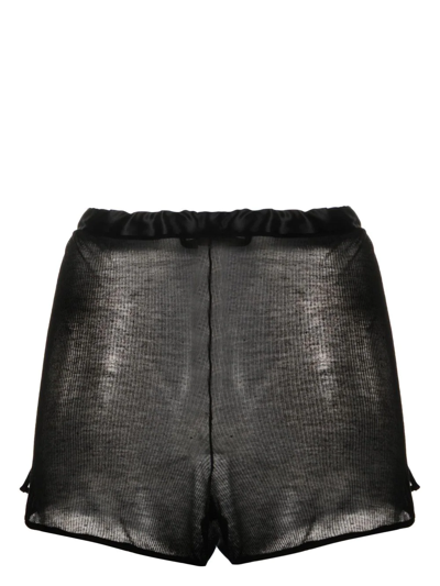 Shop Kiki De Montparnasse Intime Fine-ribbed Shorts In Black