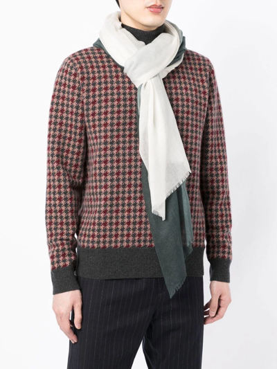 Shop N.peal Gradient-effect Cashmere Scarf In Green