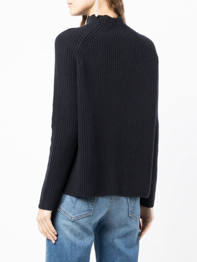 Shop N•peal Mock-neck Cashmere Jumper In Blue