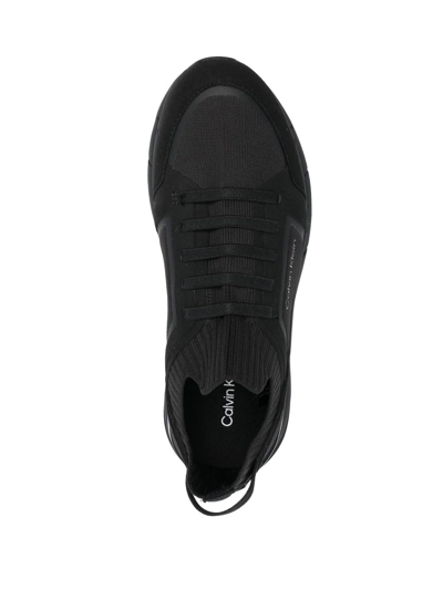 Shop Calvin Klein Low-top Lace-up Sneakers In Black