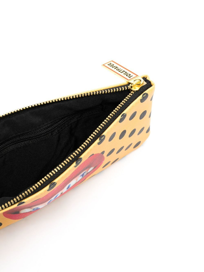Shop Seletti Graphic-print Pouch Set In Yellow